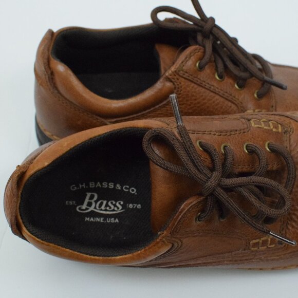 G.H. Bass & Co Mens Leather Stanley Oxford Brown Lightweight Loafer Shoes Casual - Picture 5 of 6